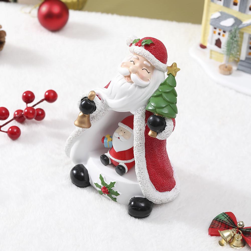 Рождественский мультяшный прикроватный светильник из смолы Kawaii, настольная лампа, праздничная тема, симпатичное украшение для домашней вечеринки