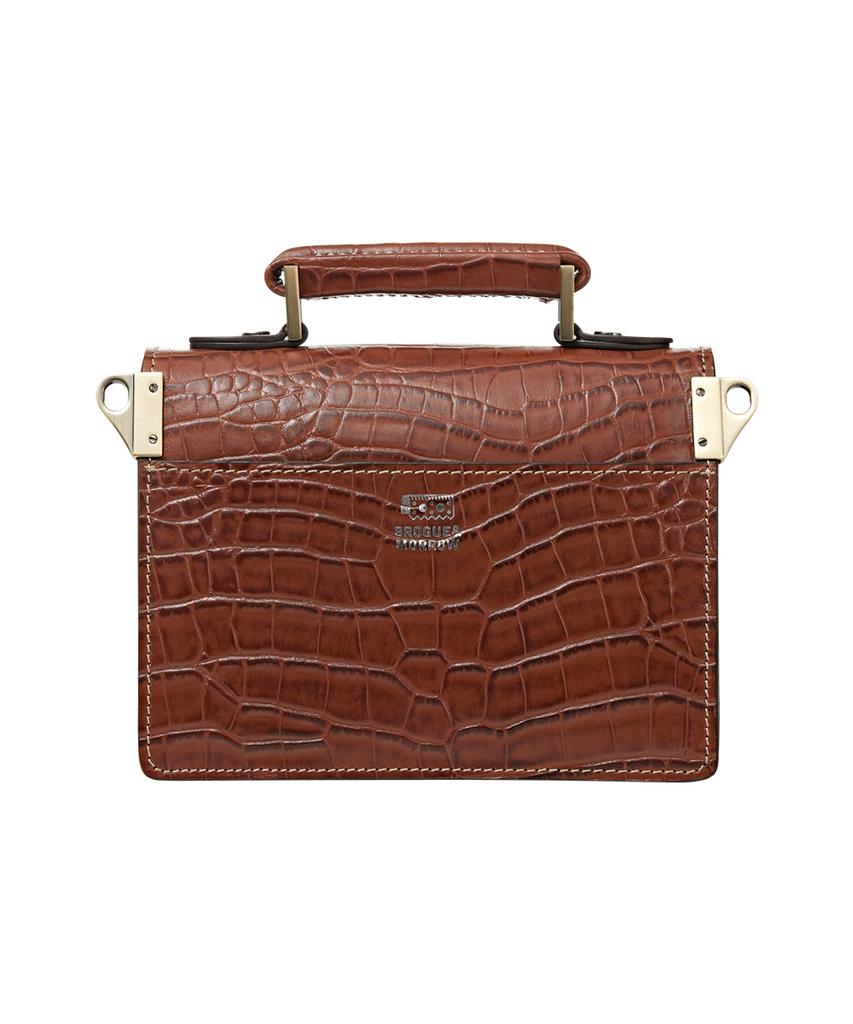 Brogue And Morrow Croco Nemo Bag (Brick)