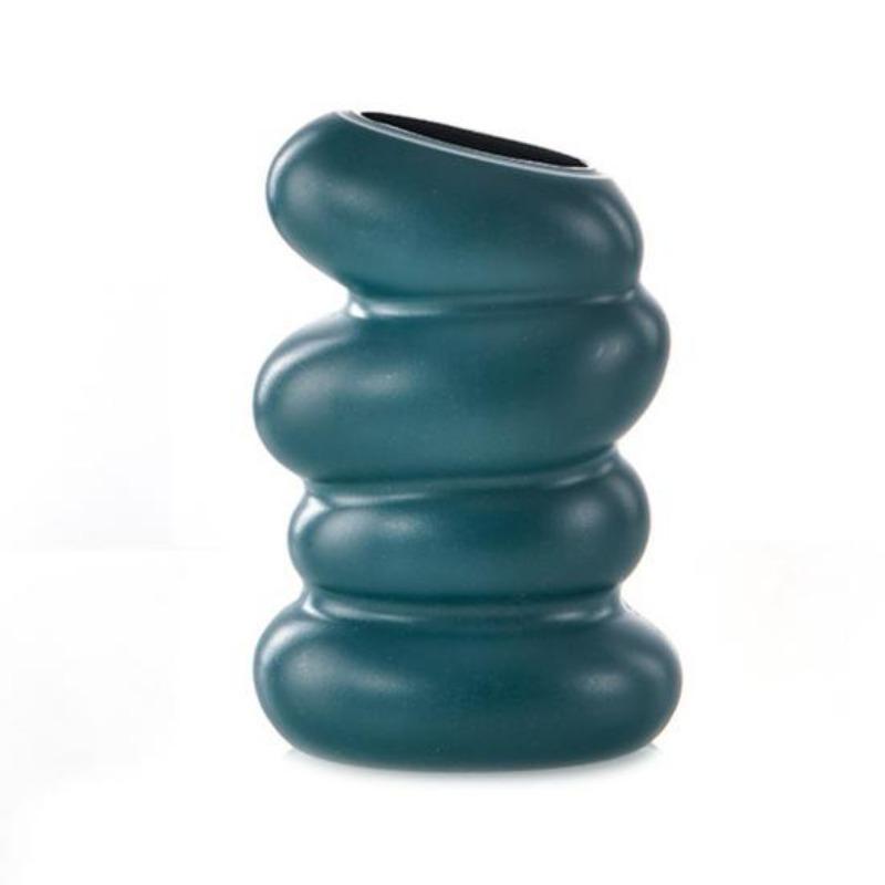 Flower Vase High Durability Smooth Edge Shatterproof Modern Table Spiral-Shaped Flower Vase Centerpieces Decoration