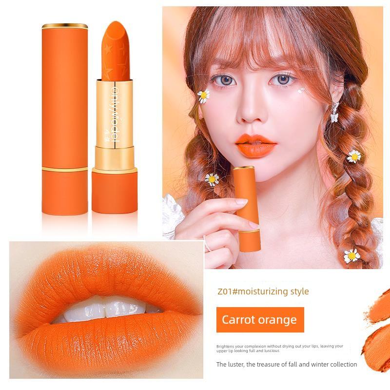 Authentic Blood Orange Lipstick, Matte Finish, Niche Brand, Affordable Warm Orange, Natural Carrot Pumpkin Shade