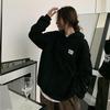 Женские свободные свитера с длинным рукавом и капюшоном с круглым вырезом, женские топы, однотонные толстовки
