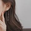 Серьги-подвески с крестом и кисточкой цвета стерлингового серебра, инкрустированные кубическим цирконием, на длинной цепочке для женщин, модные серьги-подвески