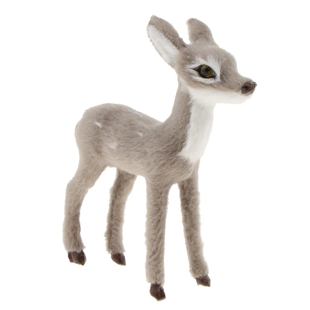 Artificial Deer Animal Model Christmas Reindeer Doll Party Ornament for Kids Tabletop Decoration