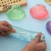 Shell Sensory Toy Mini Glitter Squeeze Toy, Stress Relief Sugar Ball Transparent Anti-stress Fidget Soft Stretchy Ocean Anxiety