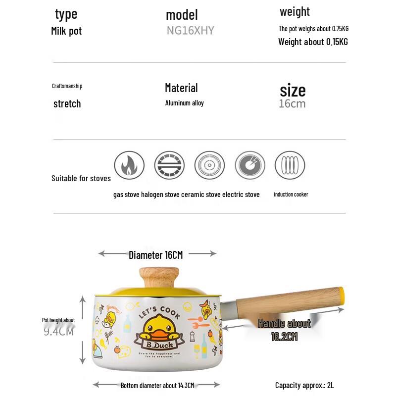 COOKER KING Непригорающая кастрюлька для молока 16 см