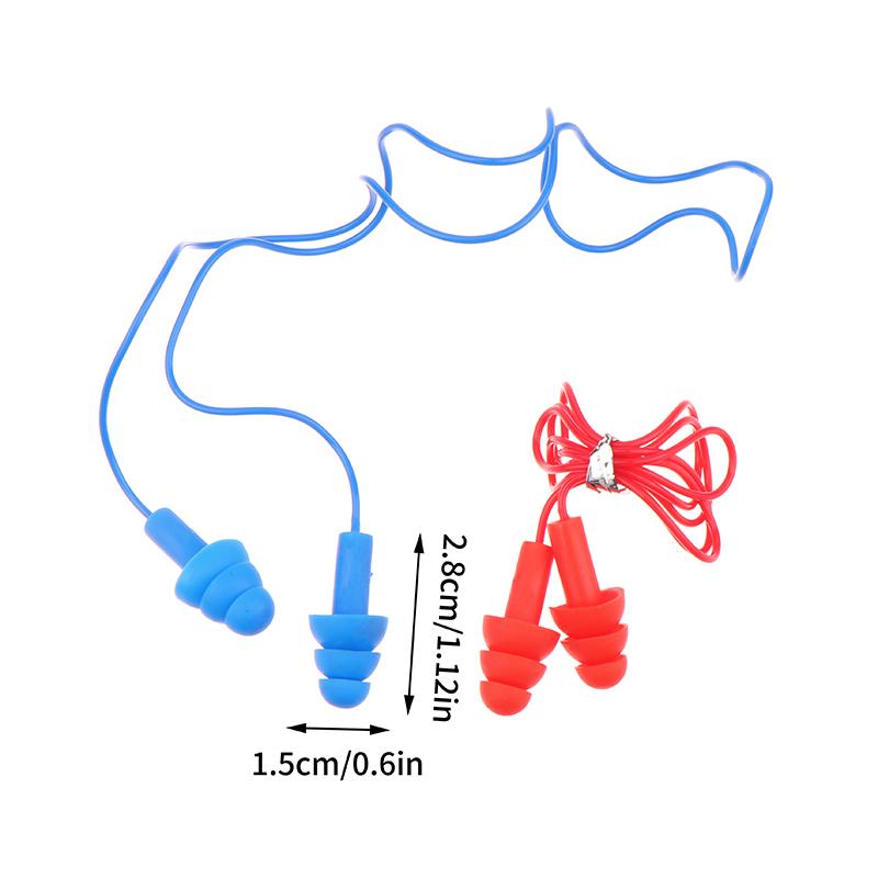 1Pair Soft Silicone Ear Plugs With Rope Water Sports Hearing Protection Noise Reduction Earplugs Swimming Pool Accessories