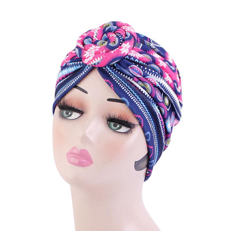 Модная шляпа African Wind Baotou Cap Vortex Knotted Turban Hat Chemo Cap Muslim Hat