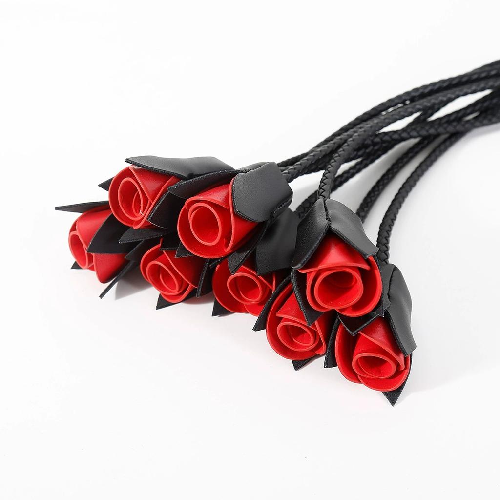 64,5 см Фетиш ПУ Кожа Роза Цветок Плетки Флоггер Шлепок Лопатка Кнут Взрослая Игра Эротический Флирт Секс Конская Плетка Игрушки