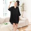 Ice Silk Jacquard Shirt Dress Nightdress: 2024 Spring/Autumn Collection