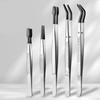 Stainless Steel Flat Tip Tweezers PVC Coated Rubber Tips Tweezers Accessories Long Tweezers Tools
