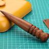 Leather Edges Burnisher Round Head with 4 Grooves Wood Edging Slicker and Tip, Leather Craft Edging Polishing Tool