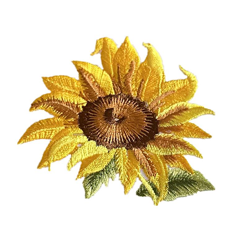3 шт. нашивки с подсолнухом разных размеров, тканевые аппликации, сделай сам, пришивные, 3-цветная вышивка, для украшения одежды, шляп, джинсов, сумок