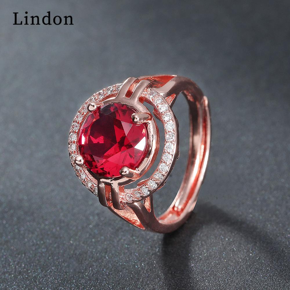 Классическое кольцо Lindon из медного сплава с цирконием, женские ювелирные изделия, свадебный подарок для вечеринки