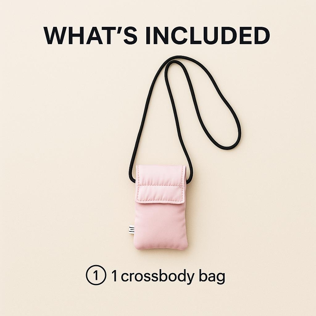 Daiso Volume Padded Mini Crossbody Bag - Pink