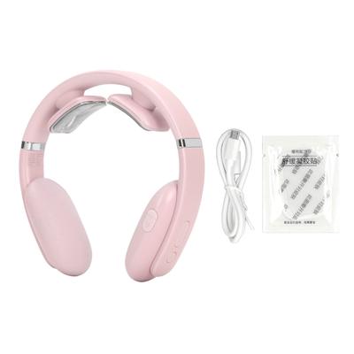 Интеллектуальный массажер для шеи, многофункциональный массажер для шеи с горячим компрессом и импульсным подогревом, розовый