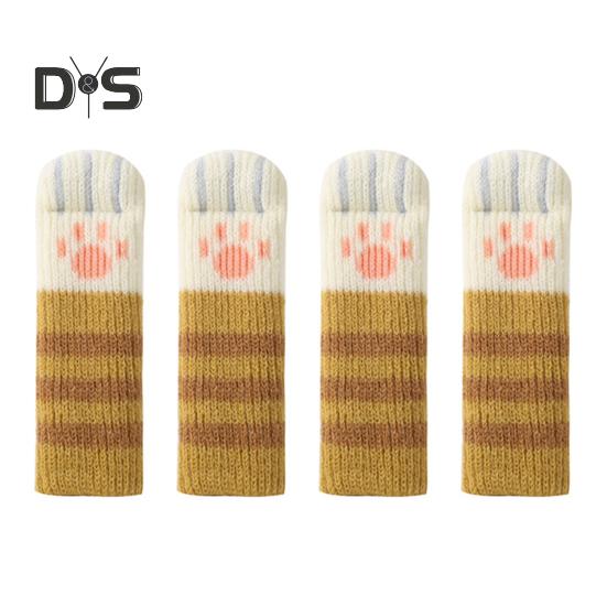 4 Pcs Chair Leg Covers Noise-Reducing Chair Furniture Socks Non Slip Cat Paw Chair Leg Socks Table Leg Protective Socks Floor Protectors