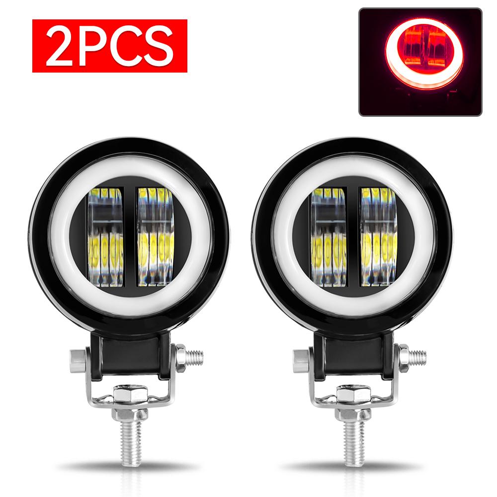 Motorcycle headlights 20W Round Wrangler Car Work Light with Aperture Off road Vehicle Modified Spotlight