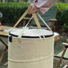 Home Camping Trash Can Pop-Up Circular Storage Pail Canvas Foldable Recycling Bin Outdoor Garbage Garden Yard Garbage Bag New