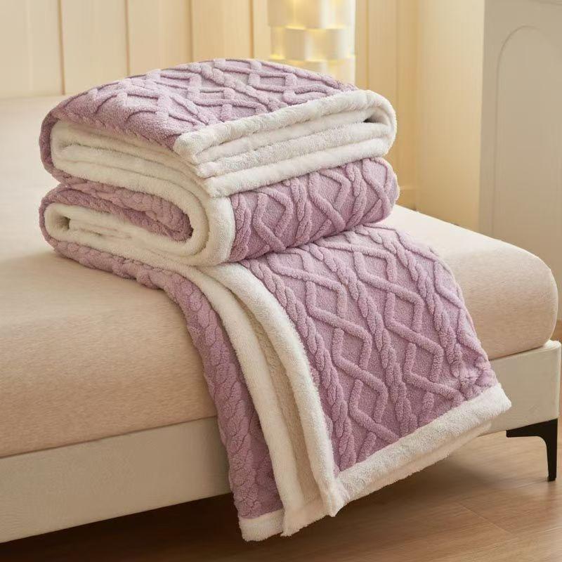 Single/Queen/Super King Thicker Fleece Throw Blanket for Bed or Sofa , Soft Plush Blanket