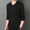 2023 Men's Slim Fit V-Neck Long-Sleeved T-Shirt for Spring and Autumn