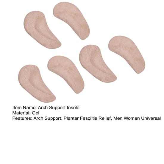 1/2/3 Pairs Gel Arch Support Insoles Kids Adults Flat Feet Orthopedic Pads Self-Adhesive Shock Absorption Plantar Fasciitis Relief Inserts Cushions