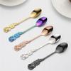 2/4/6PCS Stainless Steel Fork Spoon Rose Handle Dessert Spoon Elegant And Classical Fork Mixing Spoon Mirror Polishing