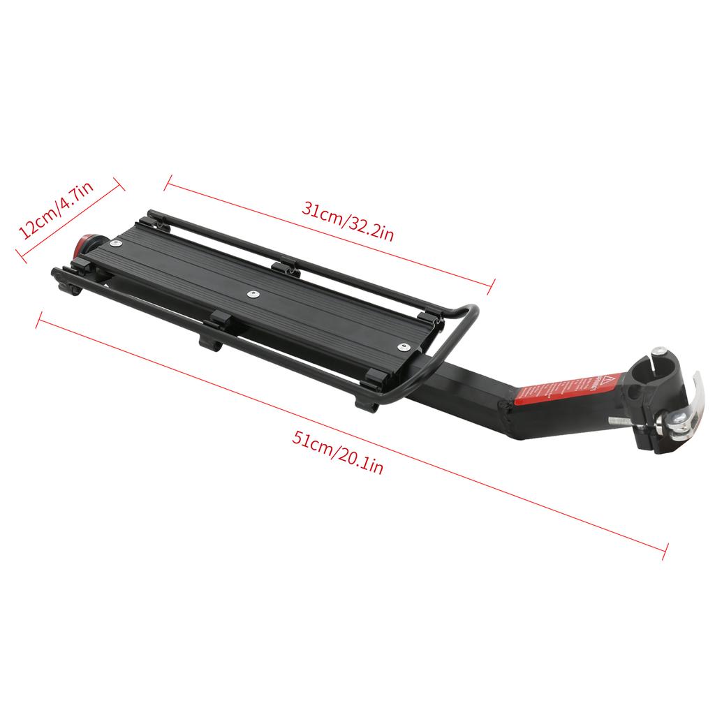 Bike Cargo Rack Rear Bike Rack Quick Release Cycle Aluminium Alloy Luggage Carrier Racks with Reflector