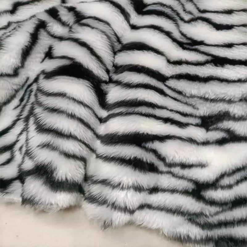 0.5/1/2 Yards 10mm Imitation Rabbit Zebra Stripes Faux Fur Fabric for Sewing Winter Coats Scarf Blankets Handmade DIY Fabrics