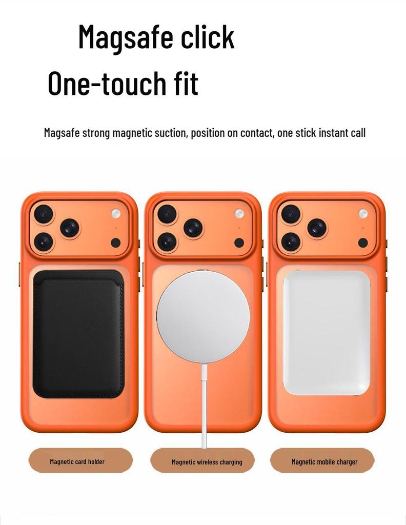 Совместимый с iPhone 17 Pro Max Магнитный Защитный Чехол - Ударопрочный, Вращающийся Матовый Держатель с Воздушной Подушкой.