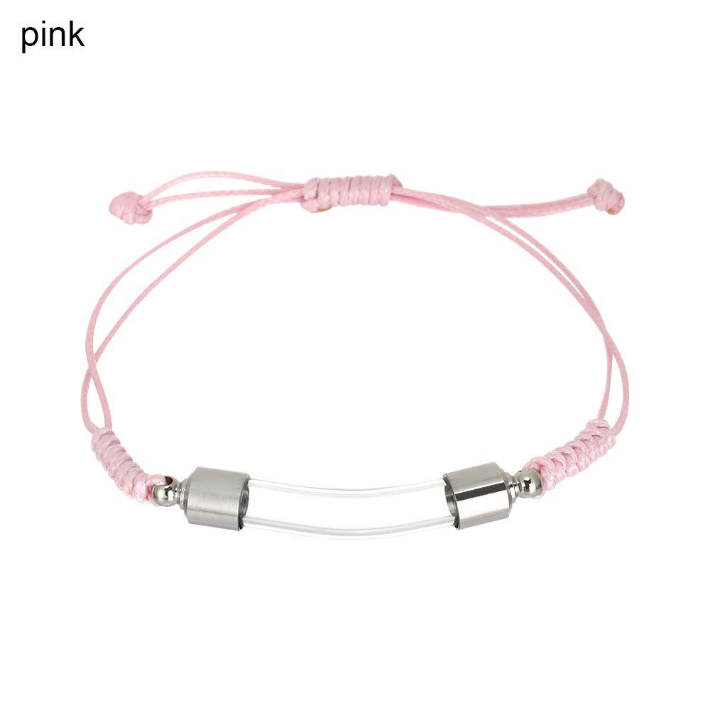 Wishing Bottle Bracelet Curve Tube Pendant Perfume Jars Glass Vial Lucky Charm Openable Screw Cap Woven Chain Memorial Gift