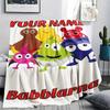 1PC Custom Name Babblarna Patterned Flannel Blanket Suitable For All Seasons for Home Decor Warmth and Comfort Gifts Holiday Present