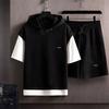 Summer Men Fashion Short Pant T-shirt Short Sleeve Two Piece Set Male Casual Comfortable High Quality Suit Plus Size