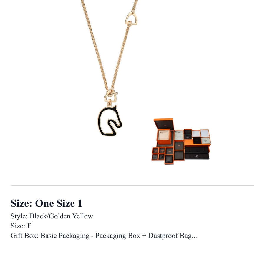 HERMES Necklaces Women's Black/Gold H100116F 03