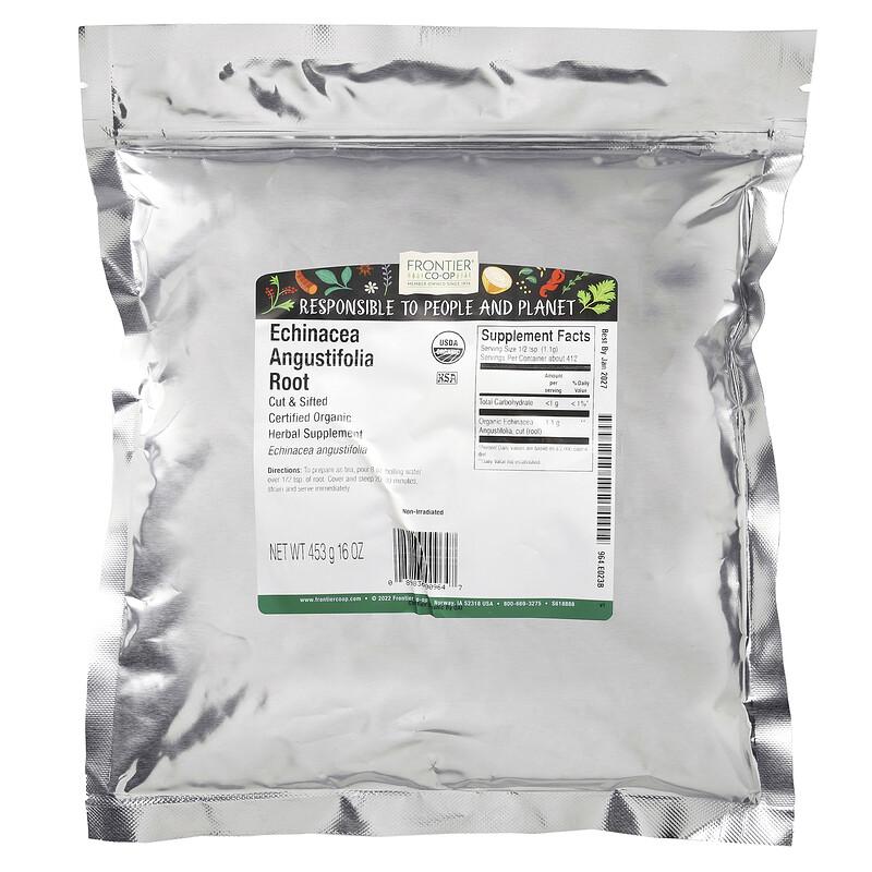 Organic Cut & Sifted Echinacea Angustifolia Root, 16 oz (453 g)