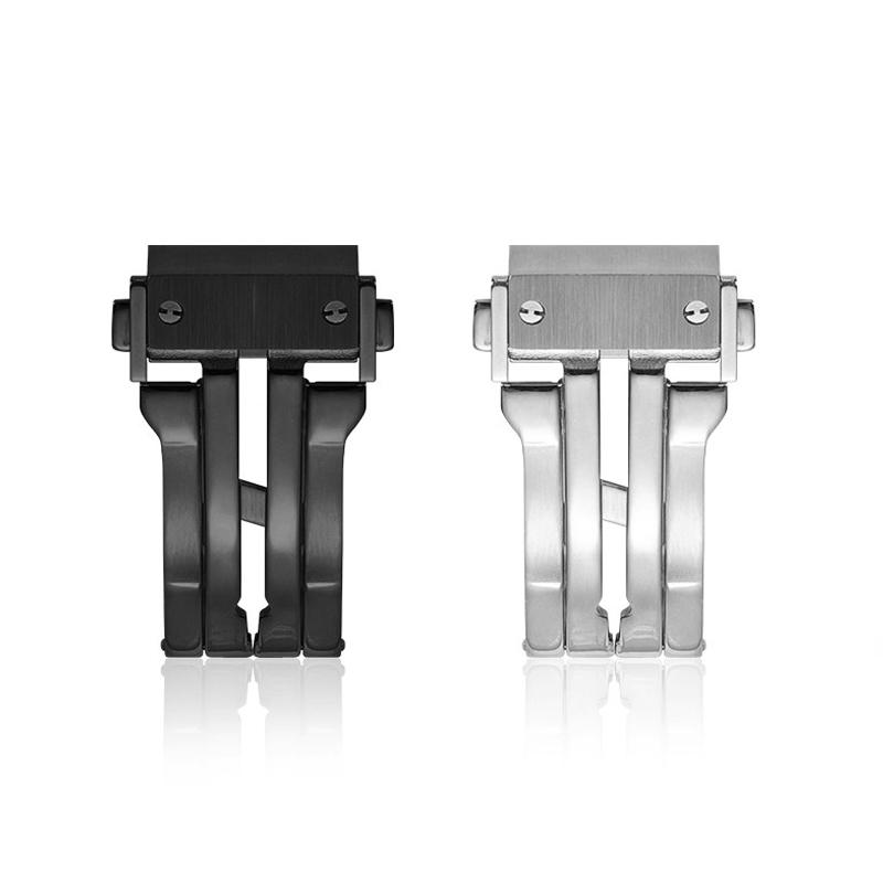 18 мм 22 мм Застежка из цельной нержавеющей стали С инструментами Серебристая Черная Подходит для часов Hublot Big Bang Мужские Силиконовый Кожаный Ремешок Пряжка