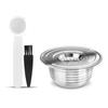 Stainless Steel Coffee Capsules Refillable Coffee Capsules with Spoon Brush Replacement for