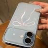 Милый свежий розово-белый бант для iPhone 17Promax с большим окном, чехол для мобильного телефона IP16/15/14/13