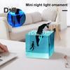 Sea Animal Cube Figurine Glow-in-the-dark Whale Shark Resin Statue Sculpture Home Office Desktop Bookshelf Decoration Ornament Festival Gift