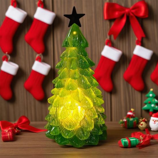 Yousheng LED Christmas Tree Night Light Glowing Tree Decoration Festive Tabletop Ornament Atmosphere Party Holiday Gift