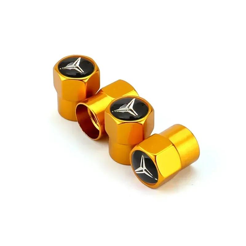 New C200 E200 For Mercedes Benz 4Pcs Car Wheel Valve Caps Tire Tyre Stem Air Cover Metal Emblem Accessories For Mercedes Benz G
