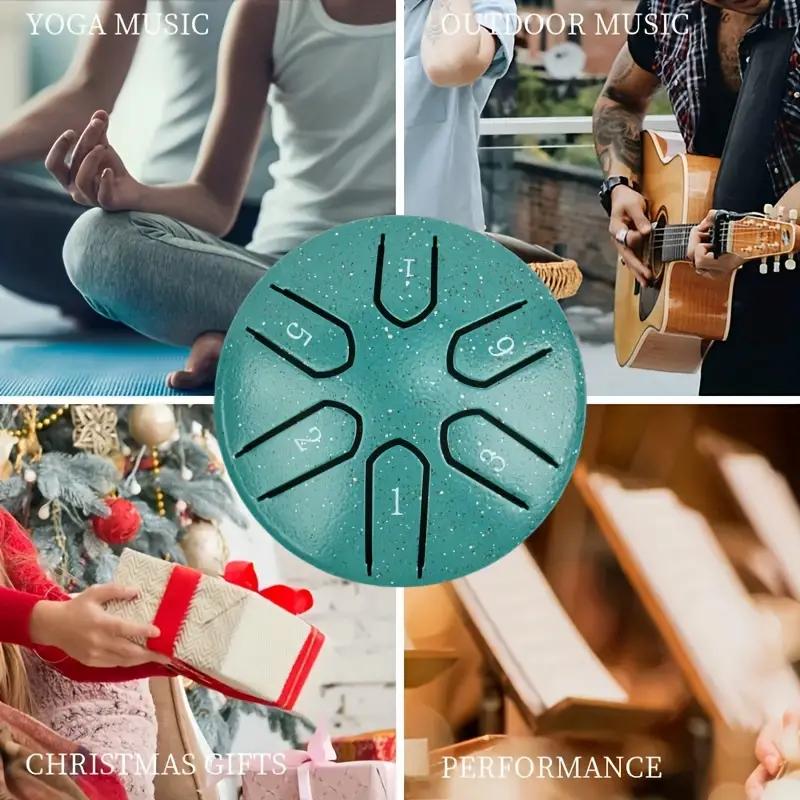 3-дюймовый набор язычковых барабанов из легированной стали - 6 нот, мини-ударный инструмент для медитации, йоги и звукового исцеления