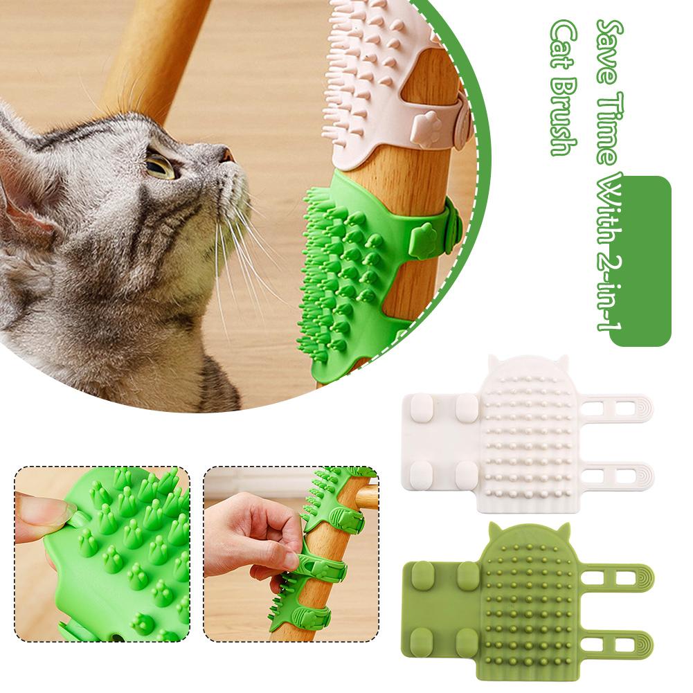 Pet Massage Brush Dog Cat Hair Removal Comb Self Cleaning Chair Silion Grooming Scratch Brush Wall Tool Rubbing Soft Cat Co D0J4