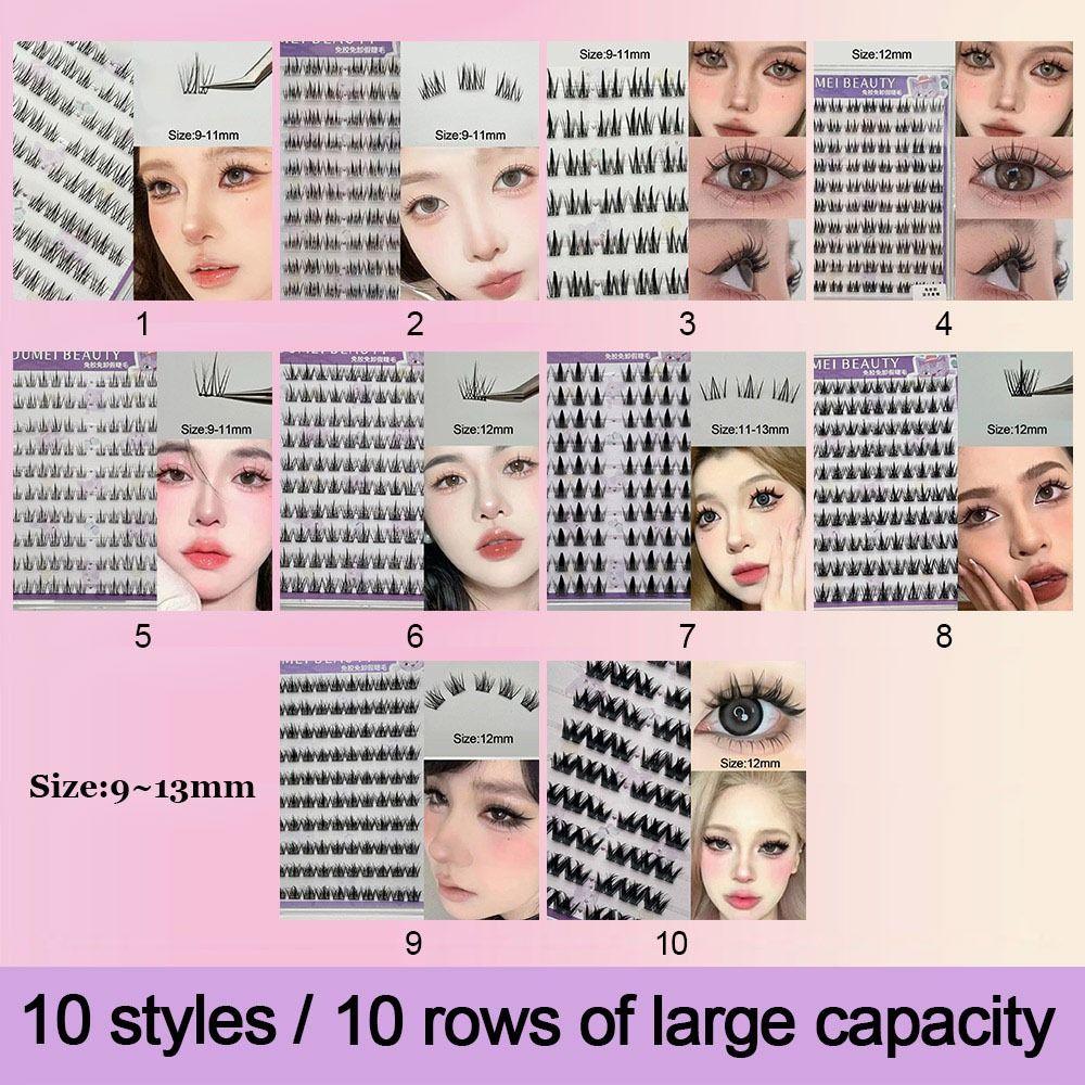 Многоразовые пучковые ресницы 10 рядов Мягкие пучки ресниц как у айдола Новые самоклеящиеся ресницы