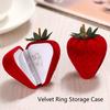 1 Pcs New Strawberry Form Velvet Ring Storage Case Jewelry Box Ring Protector Flocking Gift Box
