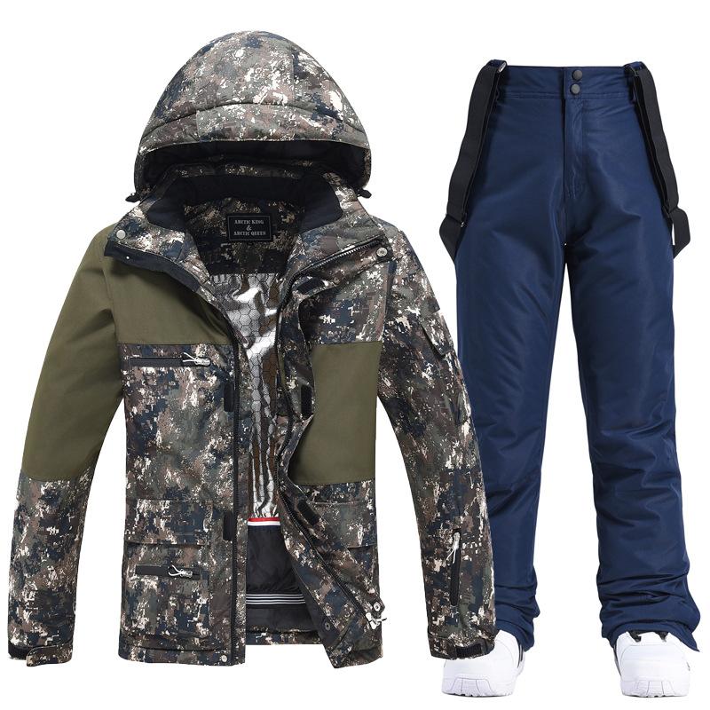 Горнолыжный костюм для женщин и мужчин, комплект из горнолыжной куртки и брюк с капюшоном, водонепроницаемый ветрозащитный зимний комбинезон, утепленное теплое зимнее пальто для катания на лыжах и сноуборде