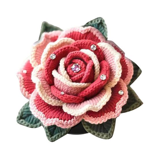 Цветочный Плюшевый Коврик для Пола 3D Реалистичный Стразы Крючком Роза Узор Нескользящий Напольный Коврик Быстросохнущий Впитывающий Коврик для Ванной Комнаты Кухни