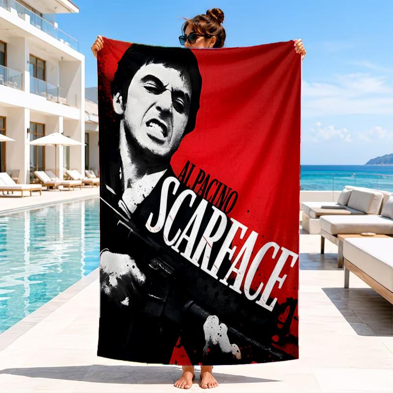 Scarface: Urban Art Beach Towel, Microfiber Beach Towel, Perfect For Pool, Beach, Travel, Home Decor Beach Party Fan gifts