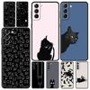 Чехол для телефона Samsung Galaxy S24 S23 S22 Ultra S20 S21 FE 5G S10 S9 Plus S10E S8 S7 Edge Силиконовый чехол Черный Кот Мультяшный Милый