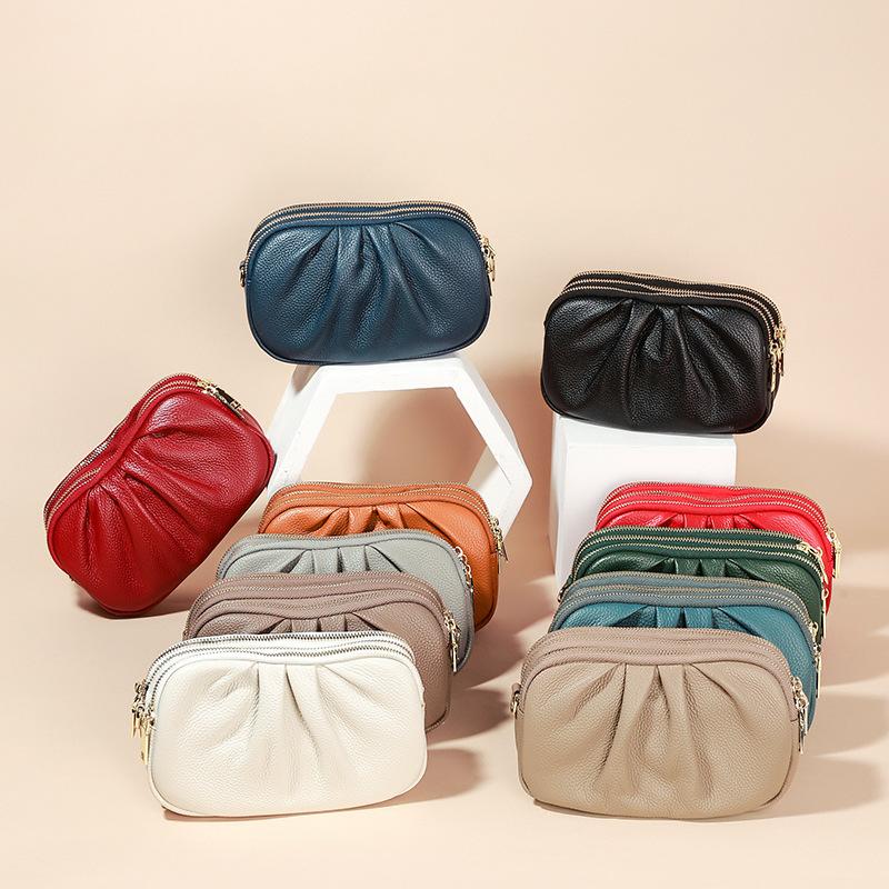 Женская сумка из натуральной кожи, высококачественная сумка для мобильного телефона, кошелек для монет из коровьей кожи с верхним слоем, сумка на одно плечо