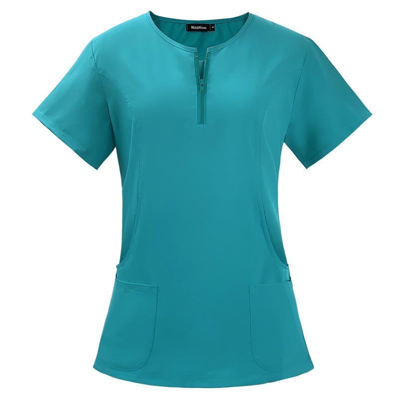 Gown Tops Womens Dentists Surgical Split Hand Wash Suit Elastic Quick Drying Hospital Nurse Gown Pants T Shirt